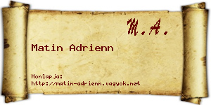 Matin Adrienn névjegykártya